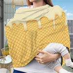 Vanilla Ice Cream Melted Print Baby Seat Cover