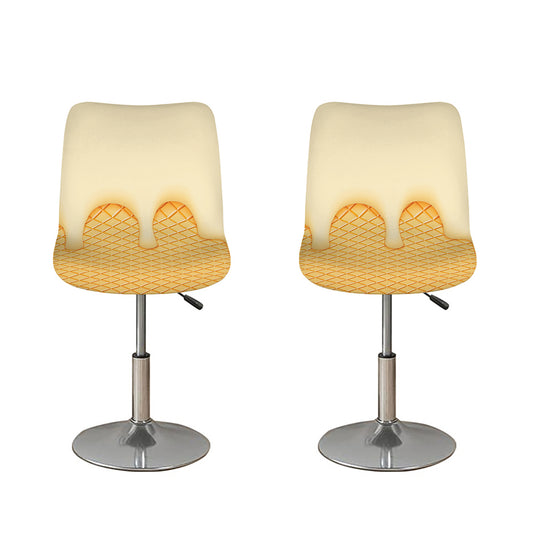 Vanilla Ice Cream Melted Print Bar Stool Covers