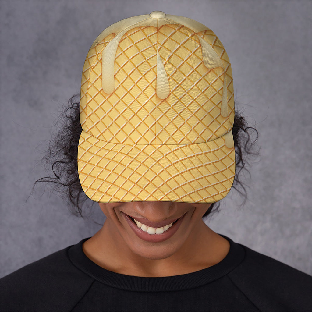 Vanilla Ice Cream Melted Print Baseball Cap
