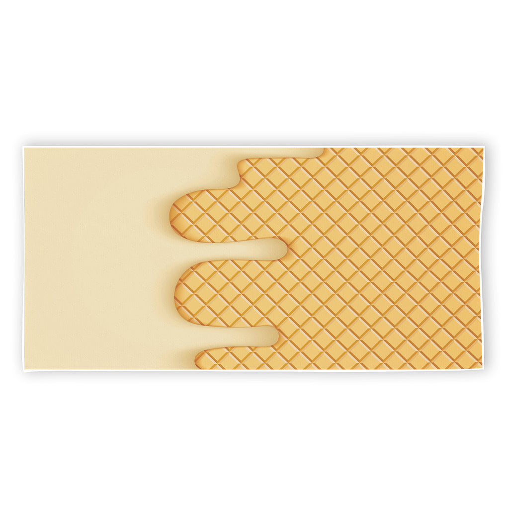 Vanilla Ice Cream Melted Print Beach Towel