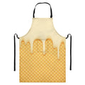 Vanilla Ice Cream Melted Print Bib Apron With Pocket