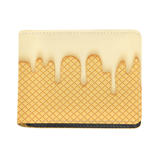 Vanilla Ice Cream Melted Print Bifold Wallet