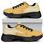 Vanilla Ice Cream Melted Print Black Chunky Shoes