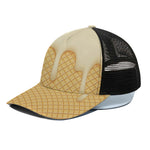Vanilla Ice Cream Melted Print Black Mesh Trucker Cap