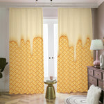 Vanilla Ice Cream Melted Print Blackout Pencil Pleat Curtains