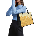 Vanilla Ice Cream Melted Print Canvas Tote Bag