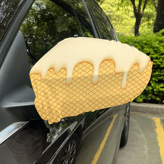 Vanilla Ice Cream Melted Print Car Side Mirror Covers