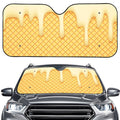 Vanilla Ice Cream Melted Print Car Windshield Sun Shade