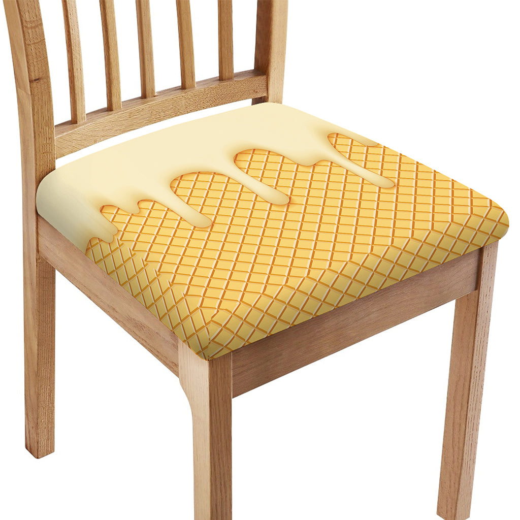 Vanilla Ice Cream Melted Print Chair Cushion Cover