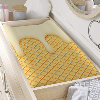 Vanilla Ice Cream Melted Print Changing Pad Cover