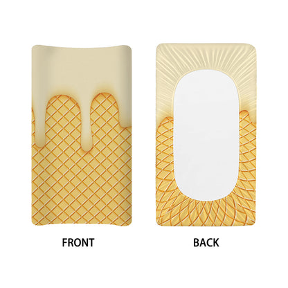 Vanilla Ice Cream Melted Print Changing Pad Cover