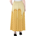 Vanilla Ice Cream Melted Print Chiffon Maxi Skirt