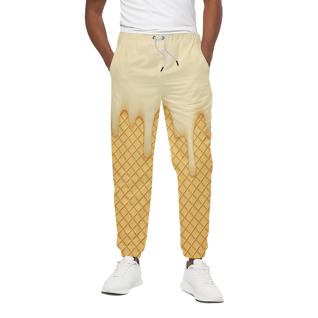 Vanilla Ice Cream Melted Print Cotton Pants