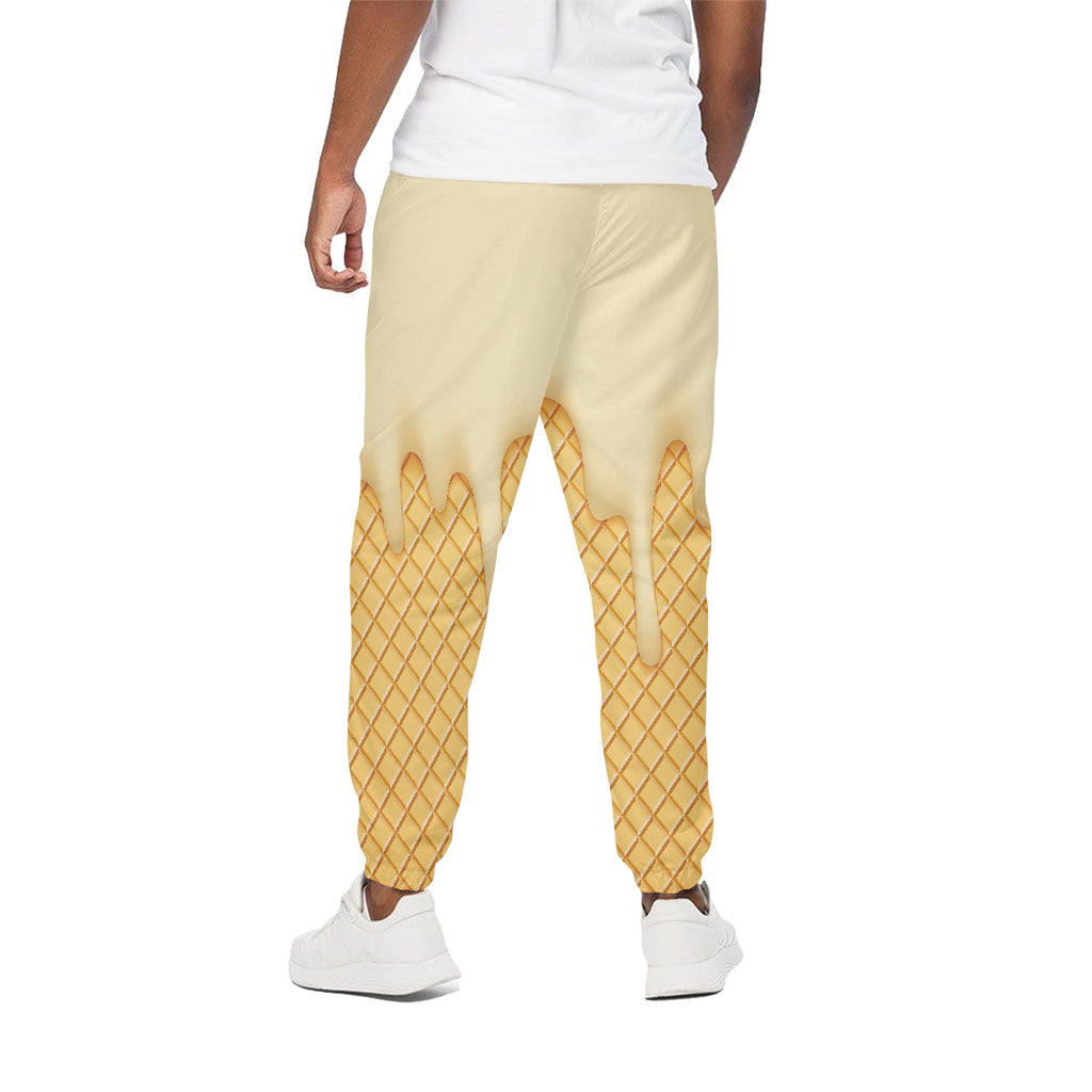 Vanilla Ice Cream Melted Print Cotton Pants