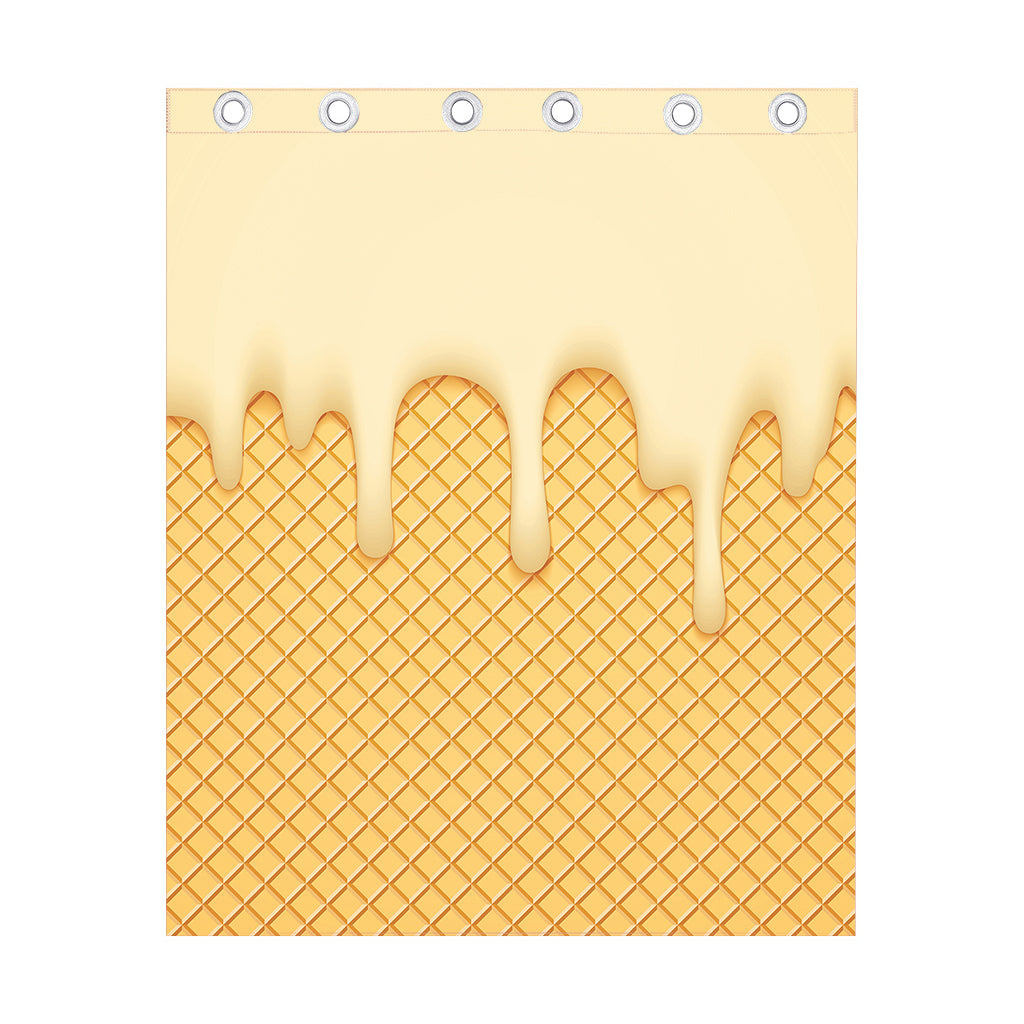 Vanilla Ice Cream Melted Print Curtain