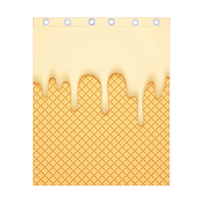 Vanilla Ice Cream Melted Print Curtain