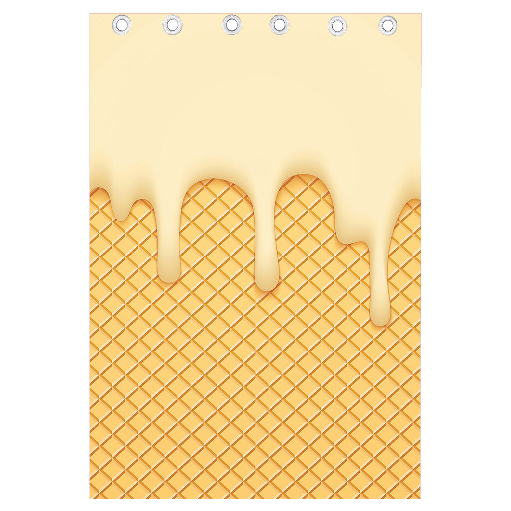 Vanilla Ice Cream Melted Print Curtain