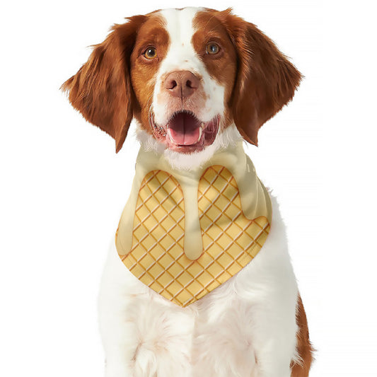Vanilla Ice Cream Melted Print Dog Bandana