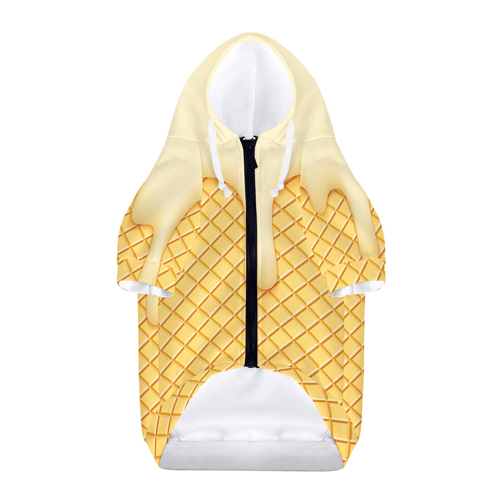 Vanilla Ice Cream Melted Print Dog Zip Up Hoodie