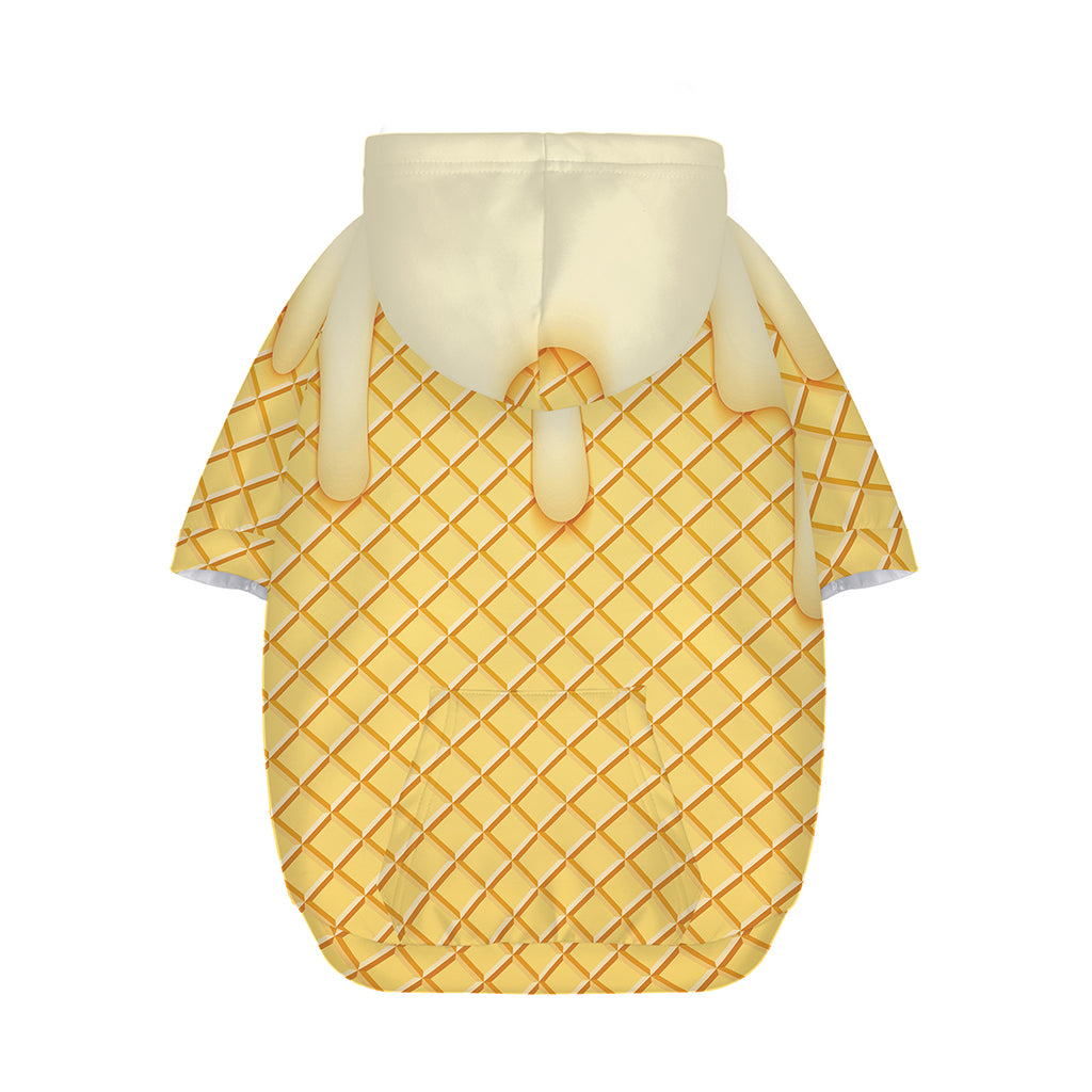 Vanilla Ice Cream Melted Print Dog Zip Up Hoodie
