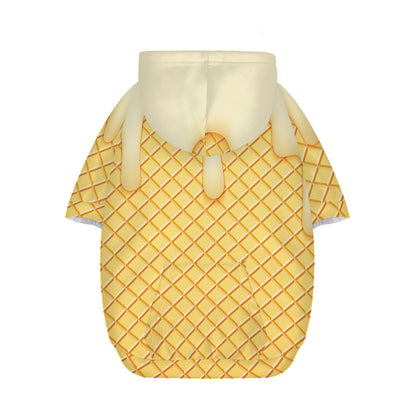Vanilla Ice Cream Melted Print Dog Zip Up Hoodie