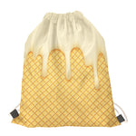 Vanilla Ice Cream Melted Print Drawstring Bag