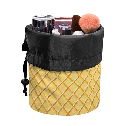 Vanilla Ice Cream Melted Print Drawstring Makeup Bag