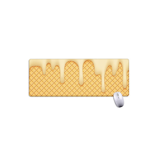 Vanilla Ice Cream Melted Print Extended Mouse Pad