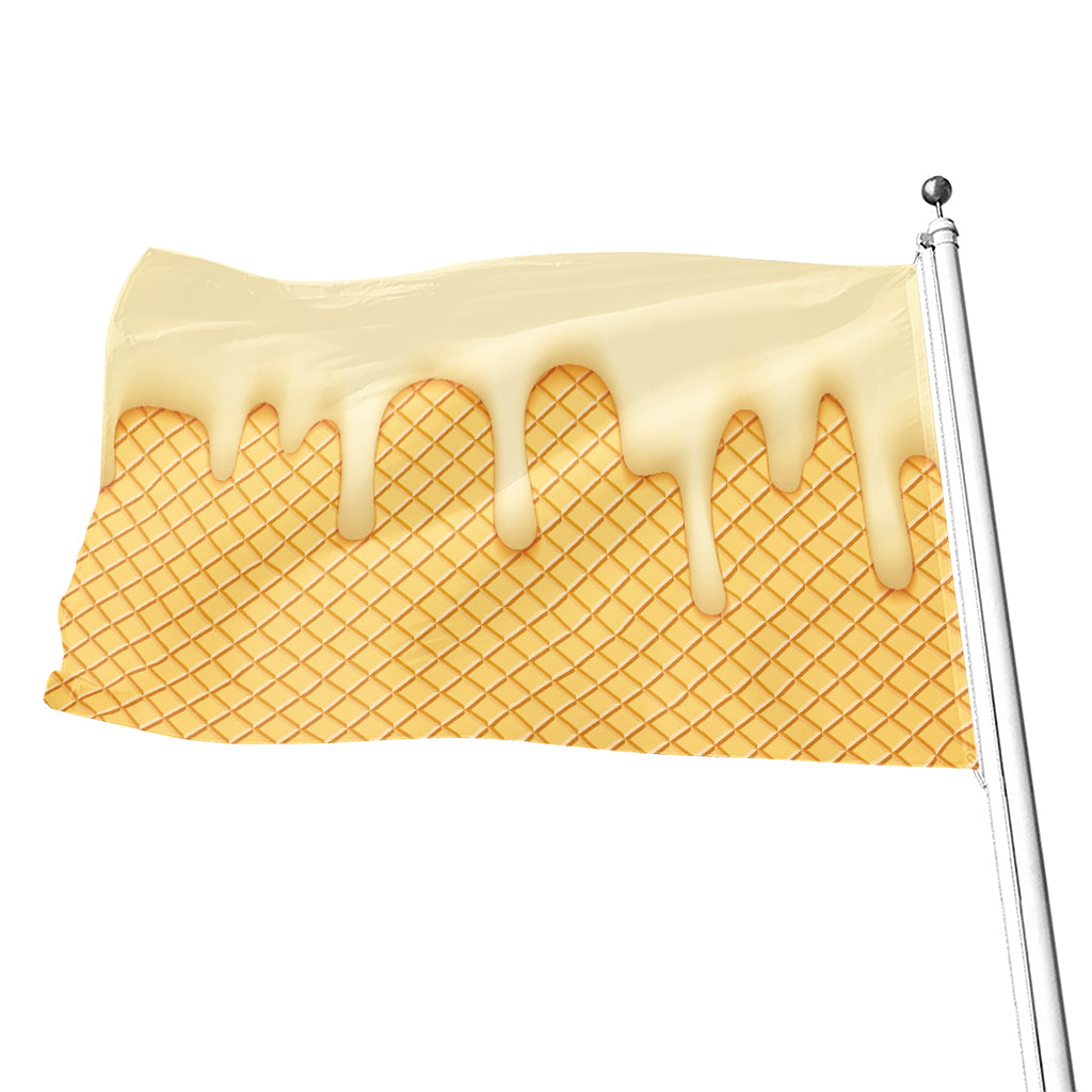 Vanilla Ice Cream Melted Print Flag