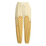 Vanilla Ice Cream Melted Print Fleece Lined Knit Pants