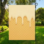 Vanilla Ice Cream Melted Print Garden Flag