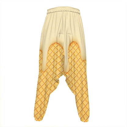 Vanilla Ice Cream Melted Print Hammer Pants