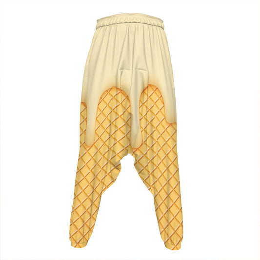 Vanilla Ice Cream Melted Print Hammer Pants