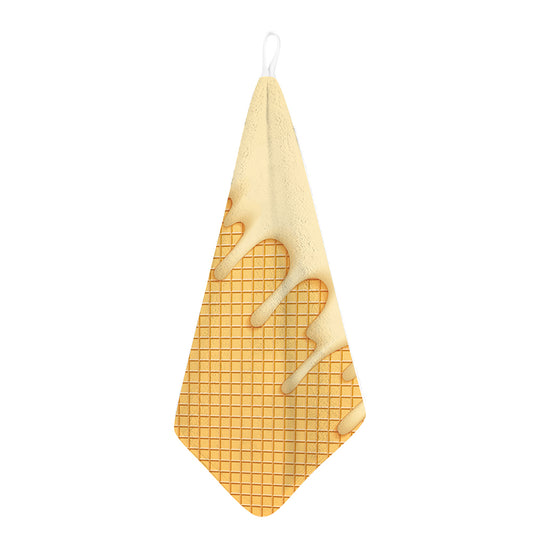 Vanilla Ice Cream Melted Print Hand Towel