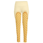 Vanilla Ice Cream Melted Print High-Waisted Pocket Leggings