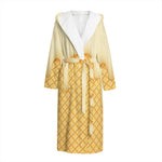 Vanilla Ice Cream Melted Print Hooded Bathrobe