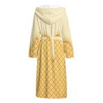Vanilla Ice Cream Melted Print Hooded Bathrobe