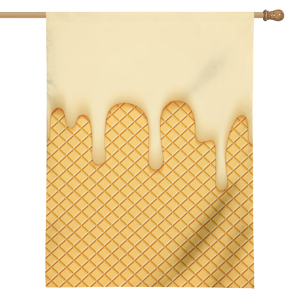 Vanilla Ice Cream Melted Print House Flag