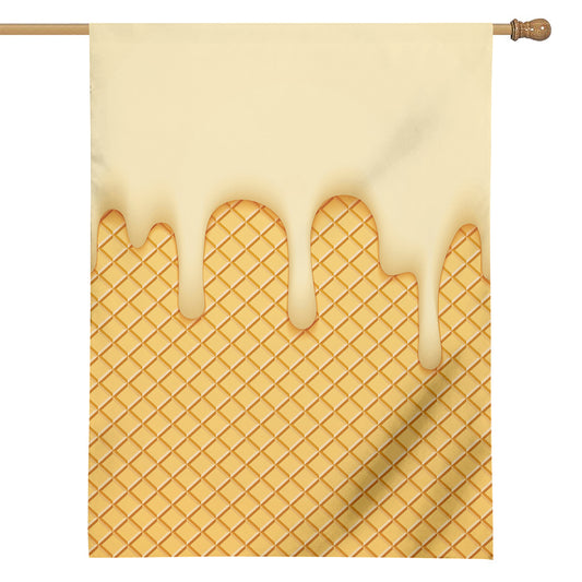 Vanilla Ice Cream Melted Print House Flag