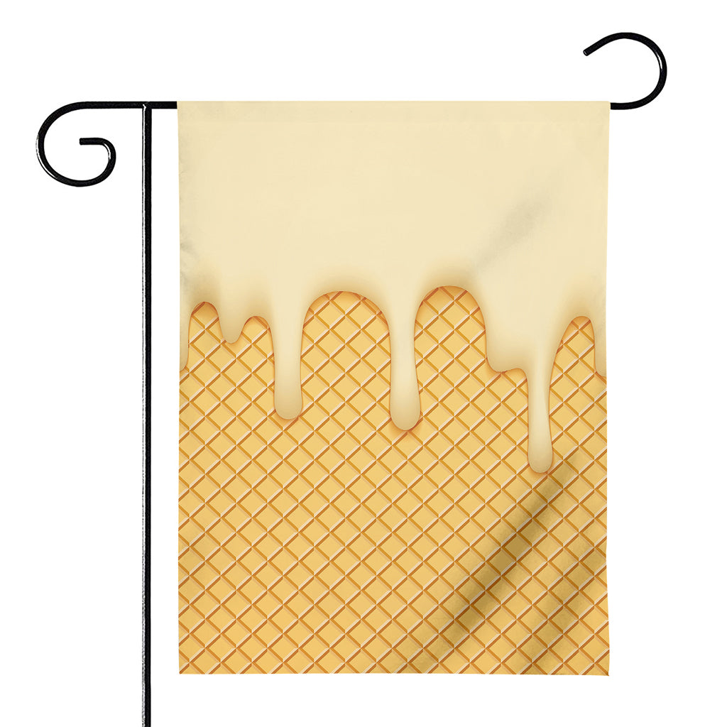 Vanilla Ice Cream Melted Print House Flag