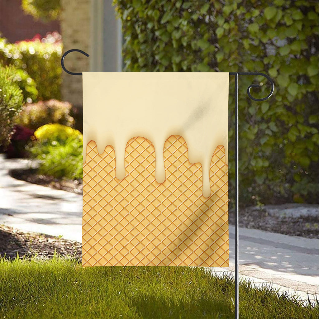 Vanilla Ice Cream Melted Print House Flag
