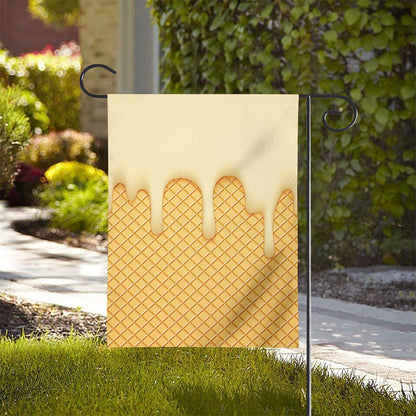 Vanilla Ice Cream Melted Print House Flag
