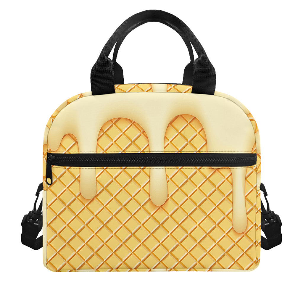 Vanilla Ice Cream Melted Print Insulated Lunch Bag