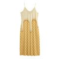 Vanilla Ice Cream Melted Print Jersey Midi Cami Dress