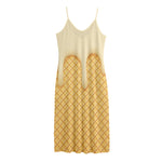 Vanilla Ice Cream Melted Print Jersey Midi Cami Dress