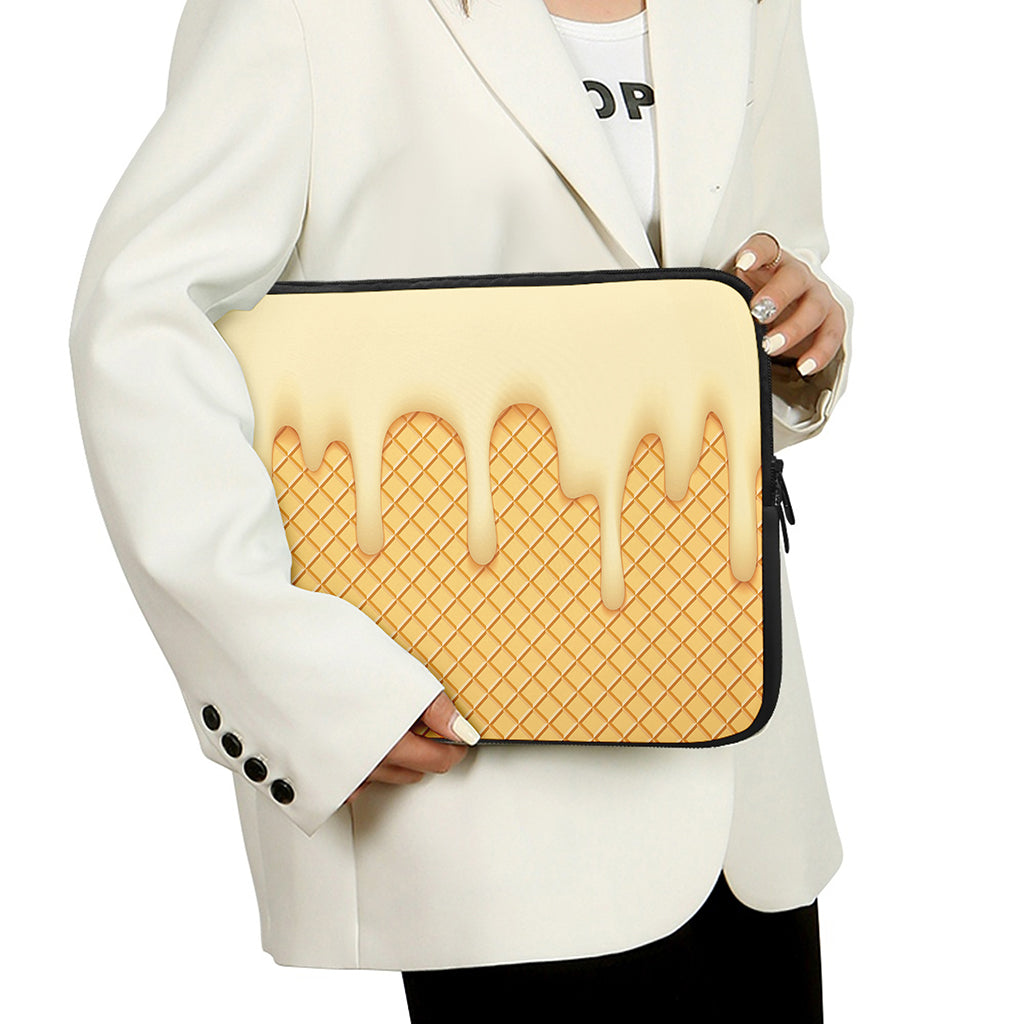 Vanilla Ice Cream Melted Print Laptop Sleeve