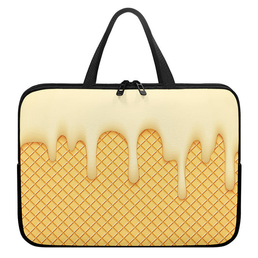 Vanilla Ice Cream Melted Print Laptop Sleeve With Handle