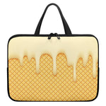 Vanilla Ice Cream Melted Print Laptop Sleeve With Handle