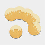 Vanilla Ice Cream Melted Print Leather Coaster Set