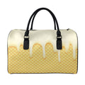 Vanilla Ice Cream Melted Print Leather Duffel Bag